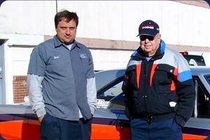 NHRA Super Stock Racer Bill Gibbs - Right , Darren Breaud - B & B Race Cars Left